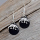 BEAR CHARM EARRINGS ON A BLACK 
 Dimensions:  3/4" x 1/2"