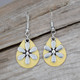 Small pair of yellow earrings.
