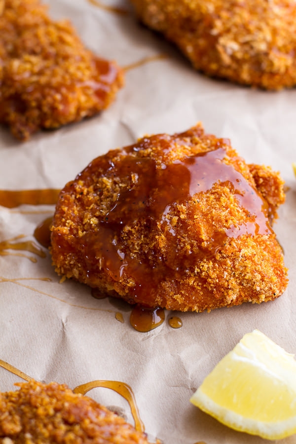 Oven Fried Southern Chicken with Sweet Honey Bourbon Sauce - (Free ...