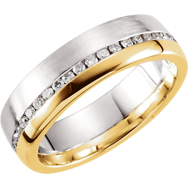two tone diamond band