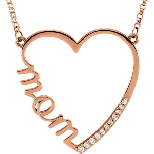 mom heart necklace gold