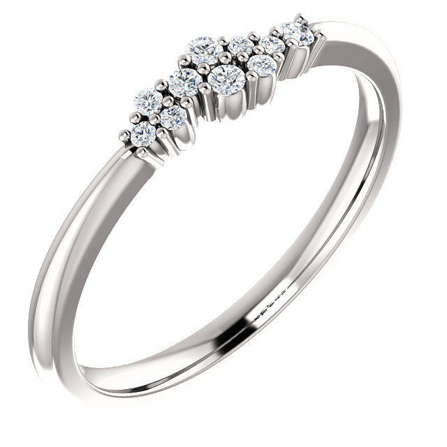 1//10CT Black,White Genuine Diamond 14K White Gold Over Wedding Cluster Band Ring