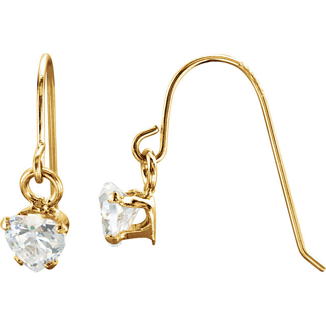 white gold heart shaped earrings
