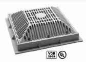 WATERWAY | 9” x 9” SQUARE FRAME AND GRATE, BLACK | 640-4791 V
