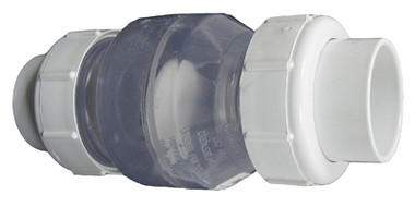 FLO CONTROL | CLEAR PVC BODY WITH 2" SLIP 9440B WHITE PVC UNIONS | 1720C-20