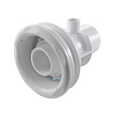 210-3920S Waterway Plastics | Jet Assembly, Waterway Old Faithful, Straight Body, 2"S  Water x 1/2"S  Air, White w/ Stainless Escutcheon
