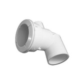 210-5980 Waterway Plastics | Body Assembly, Jet, Waterway Poly Jet, Ell Body, 1-1/2"S Water x 1/2"S (1"Spg) Air, 2-5/8" Hole Size w/ Wall Fitting, White