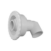 210-7279STSS Waterway Plastics | Jet Assembly, Waterway Old Faithful, Ell Body, 2"S  Water x 1/2"S  Air, Silver w/ Stainless Escutcheon