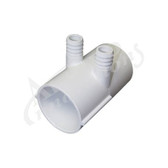 672-7100 Waterway Plastics | Manifold, PVC, Waterway, 2"Slip x 2"Slip x (2) 3/4"Ribbed Barb Ports