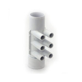 672-7620 Waterway Plastics | Manifold, PVC, Waterway ShurGrip II, 2SHR x 2SHR Socket x (6) 3/4 SB Ports