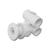 SLIMLINE JET ASSEMBLY | Tee Body, 1"S Water x 1/2"S Air, 1-3/4"L Wall Fitting, White