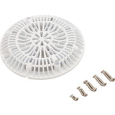 25507-100-000 | Custom Molded Products | Main Drain Cover, CMP Galaxy, 8", White, w/ Screw Kit