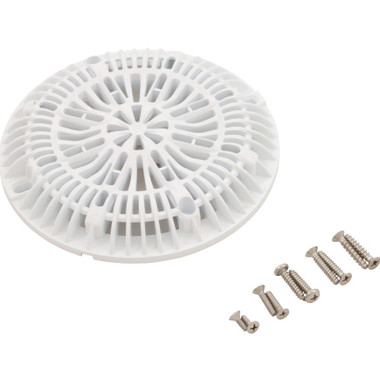 25507-100-000 | Custom Molded Products | Main Drain Cover, CMP Galaxy, 8", White, w/ Screw Kit