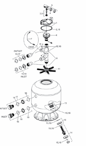JANDY | INLET FITTING, COMPLETE, JS60 | R0520400