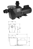 WATERWAY | STANDARD EFFICIENCY - UP RATED PUMPS - SINGLE SPEED | CHAMPS-107