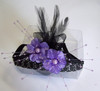 MC. Black mesh with Lavender flowers and black feathers