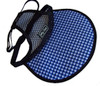 Dog Hat - blue/white check brim with black mesh crown.