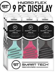  9 PC DISPLAY HYDRO FLEX DETANGLER WET OR DRY  BRUSH