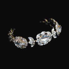 Czech Clear Cut Crystal/Rhinestone Faux Pearl Headband		