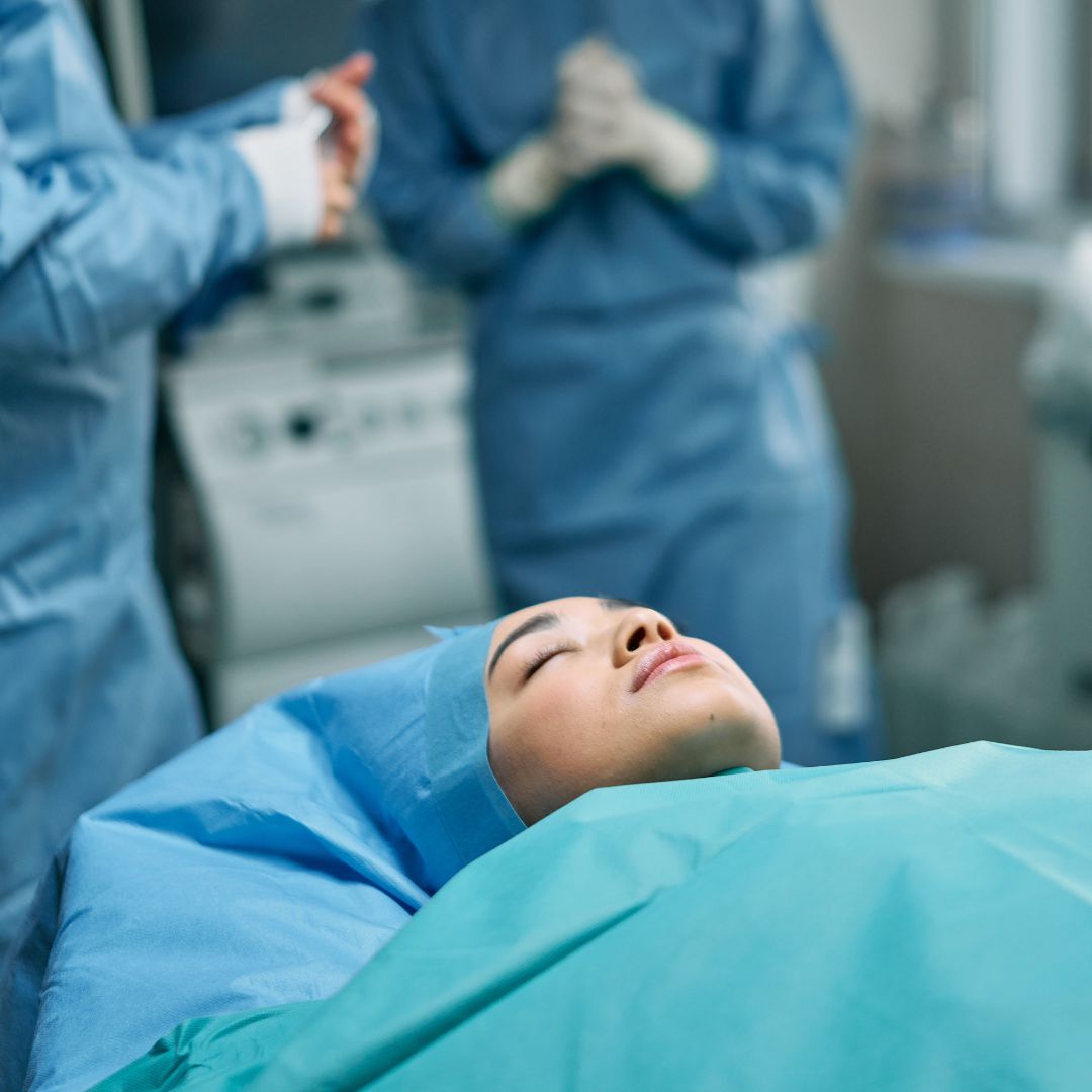 A sedated patient in surgery