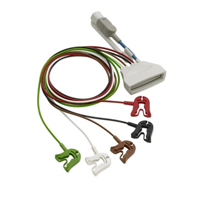 ECG Cable 5-Lead, Grabber, AAMI + SpO2, Tele - Philips