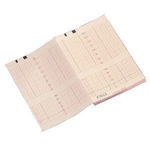 Philips fetal monitoring recording paper chemical/thermal, z-fold, orange grid, stop sign - M1910A