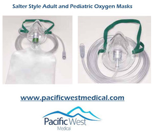 Salter Labs 8120 Adult high concentration elastic strap style mask with 7ft. tube