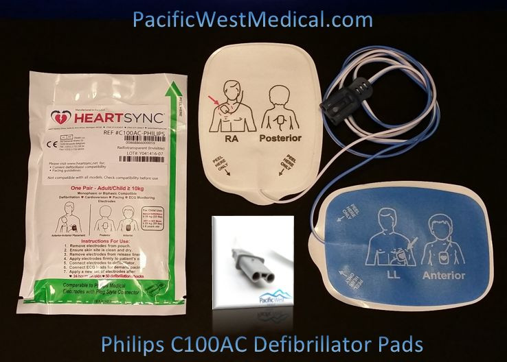 Adult Defibrillator Pads Sterile C100ac Philips Heartsync Box Of 10 Philips Medical Supplies Pacific West Medical