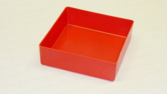 6" x 6" x 2" Red Plastic Box