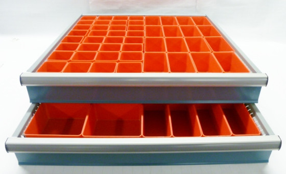 68 Piece Assortment of 3" Deep Red Plastic Boxes