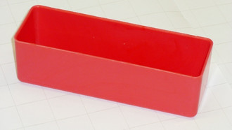 2" x 6" x 2" Red plastic tool box organizer bins