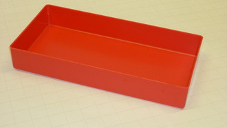 6" x 12" x 2" red plastic box