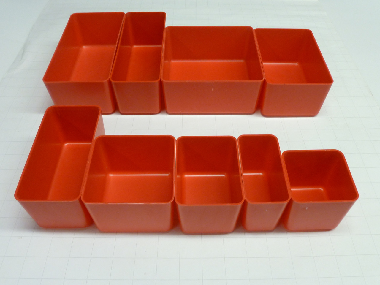 3 deep red plastic box assortment tool box organizers
