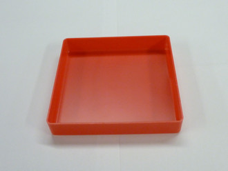 6" x 6" x 1" Red Plastic Box (Actual Dimensions: L 5.875" X W 5.875" X  HT 1")