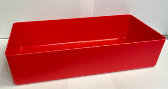 6'' x 12" x 3" deep red plastic box