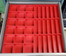18 4x4x2 red plastic drawer tool cups 18 2x8x2 red plastic drawer tool cups