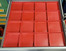 16 - 6" x 6" x 1" Red Plastic Boxes 