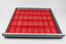 (32) 3"x6"x1" Red Plastic Drawer Organizer
