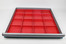 (16) 6"x6"x1" Red Plastic Drawer Organizer