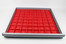 (64) 3"x3"x1" Red Plastic Drawer Organizer