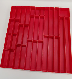 32 Piece Assortment of 2" Deep Red Plastic Boxes