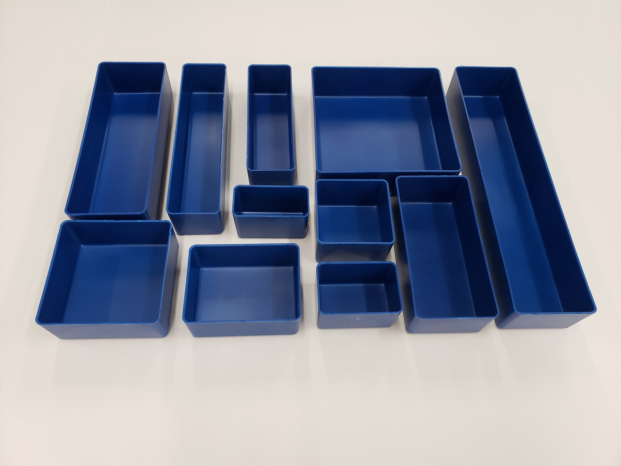 1 Deep, Red Plastic Box Sample Assortment (1 each of 10 sizes)