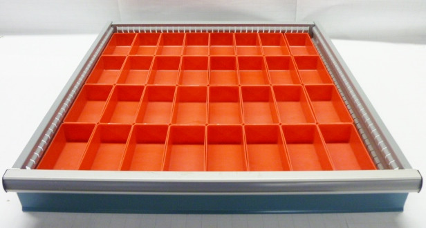 112 piece red plastic box assortment 2 deep