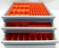 140 Piece Assortment of 2" Deep Red Plastic Boxes