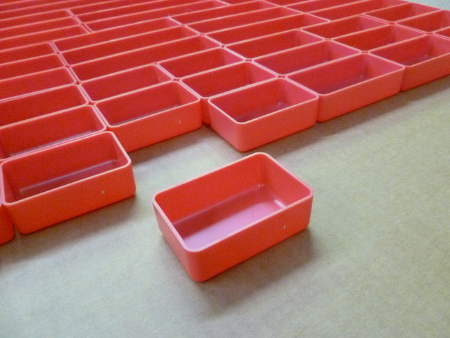 Schaller 0606-3 Red Plastic Boxes for Storage 16 Fit a Drawer 6 X 6 X 3  for sale online