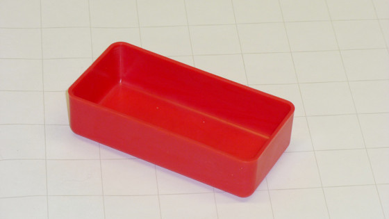 2" x 4" x 1"  Red Plastic Box