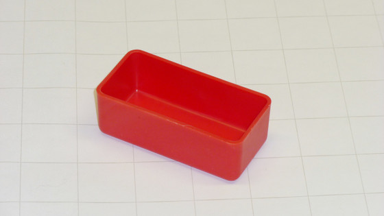 1.5" x 3" x 1" Red Plastic Box