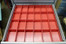 Tool Box Drawer Divided by 24  4" x 6" x 2" Red Plastic Boxes