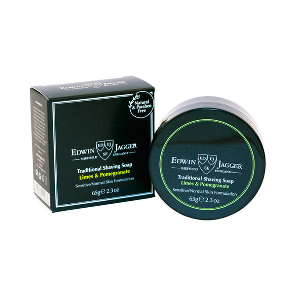 Edwin Jagger Traditional Shaving Soap Limes and Pomegranate 65g - Travel container