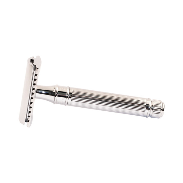 Edwin Jagger Double Edge Safety Razor - Lined Detail Chrome Plated